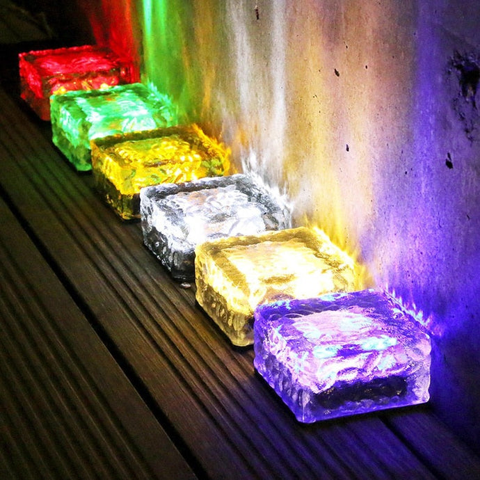 colorful solar powered outdoor garden and pathway lights