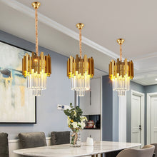 Load image into Gallery viewer, Glass crystal pendant lights for dining room
