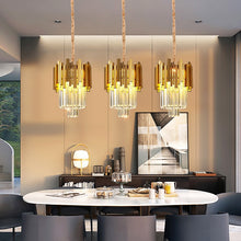 Load image into Gallery viewer, modern glass crystal pendant lights in gold
