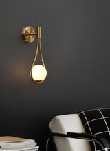 Load image into Gallery viewer, Modern Brass Glass Globe Wall Sconce
