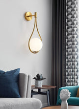 Load image into Gallery viewer, Brass Glass Globe Wall Light
