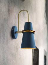 Load image into Gallery viewer, Modern matte blue wall sconce

