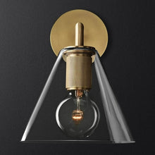 Load image into Gallery viewer, Modern copper glass wall sconce

