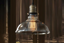 Load image into Gallery viewer, Vintage clear glass hanging industrial pendant
