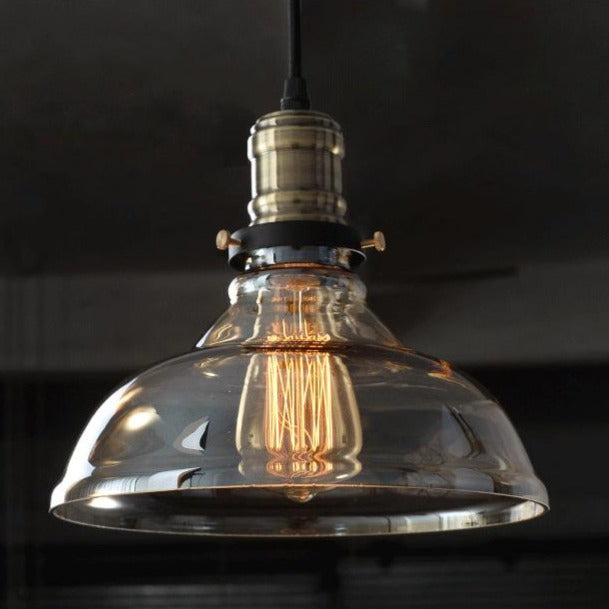 Industrial Chic Clear Glass Pendant Light with Edison Bulb
