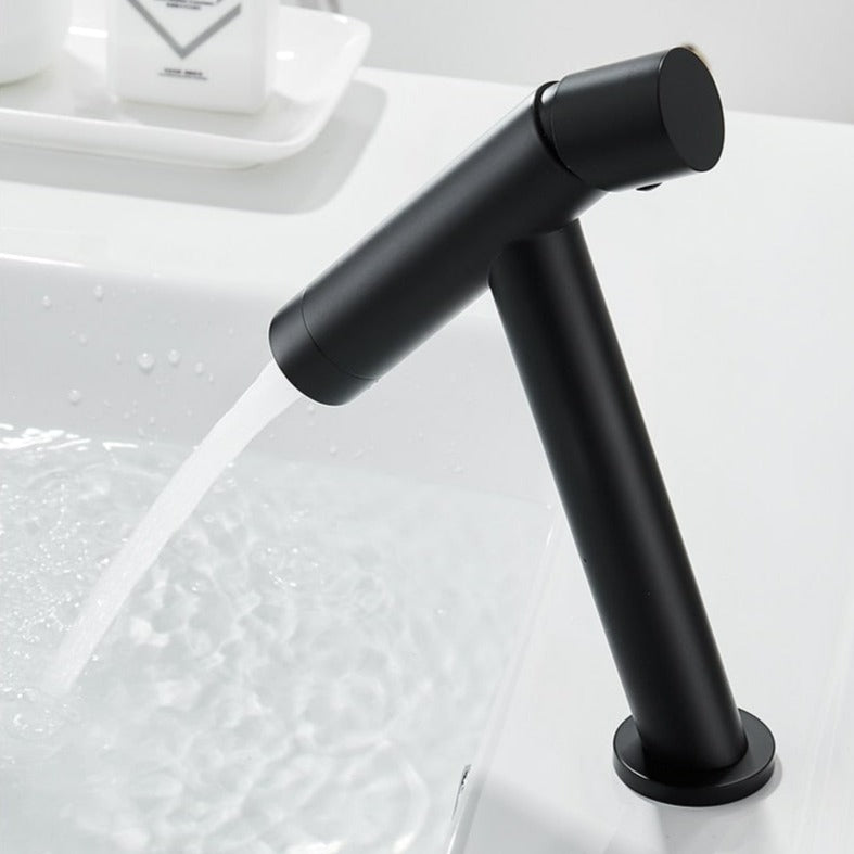 Matte Black Modern Single Handle Bathroom Faucet