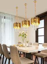 Load image into Gallery viewer, modern glass crystal pendant light for kitchens
