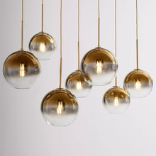 Load image into Gallery viewer, gold clear glass pendant light for kitchen
