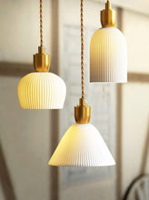 Load image into Gallery viewer, Classic brass ceramic pendant lights

