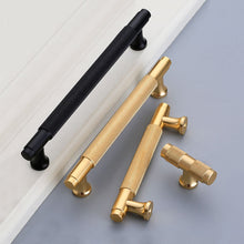 Load image into Gallery viewer, Black and gold cabinet handles and knobs
