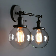 Load image into Gallery viewer, Two-Bulb Radley Glass Globe Wall Sconce
