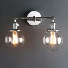 Load image into Gallery viewer, Modern Chrome Farmhouse Wall Sconces
