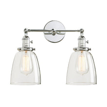 Load image into Gallery viewer, Chrome Vintage Two-Bulb Wall Sconce
