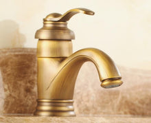 Load image into Gallery viewer, Vintage brass single handle bathroom faucet
