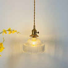 Load image into Gallery viewer, Transparent vintage textured glass pendant light

