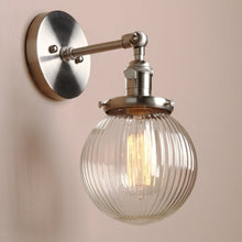 Load image into Gallery viewer, Textured Glass brushed nickel wall sconce
