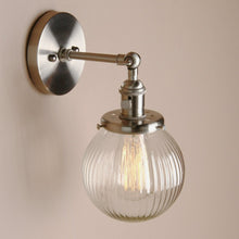 Load image into Gallery viewer, Vintage farmhouse glass globe wall sconce
