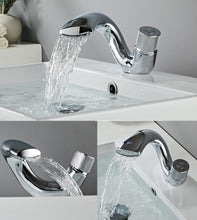 Load image into Gallery viewer, chrome modern curved bathroom faucet for bathroom remodel
