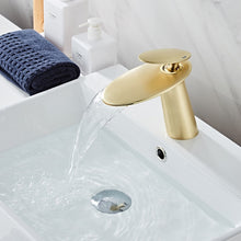 Load image into Gallery viewer, Matte gold modern waterfall faucet
