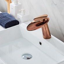 Load image into Gallery viewer, Modern rose gold waterfall faucet
