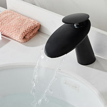 Load image into Gallery viewer, Curved black modern waterfall faucet

