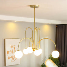Load image into Gallery viewer, Gold Modern Multi-Bulb Chandelier for Bedrooms
