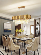 Load image into Gallery viewer, Modern rectangular glass crystal chandelier
