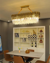 Load image into Gallery viewer, Modern glass crystal chandelier for dining spaces
