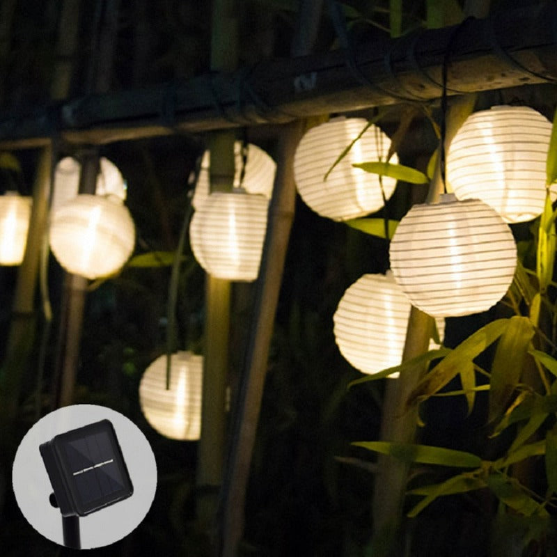 Solar Powered Outdoor Lantern String Lights