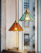 Load image into Gallery viewer, Copper Stained Glass Pendant Lights
