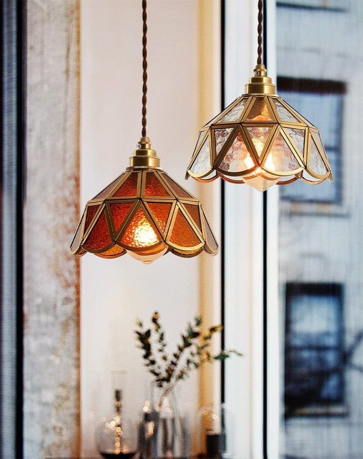 Vintage Stained Glass Pendant Lights - Main Image