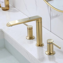 Load image into Gallery viewer, Brushed Gold Modern Double Handle Bathroom Faucet
