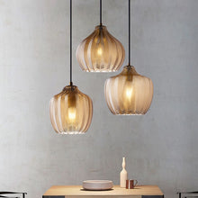 Load image into Gallery viewer, Amber Glass Modern Pendant Lights
