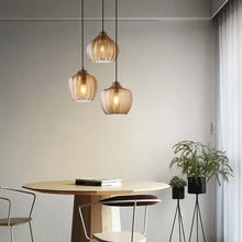 Load image into Gallery viewer, Cognac Textured Modern Glass Pendant Lights
