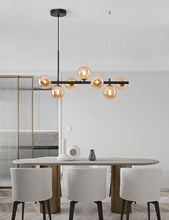 Load image into Gallery viewer, Dining Room Amber Glass Chandelier
