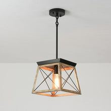 Load image into Gallery viewer, Rustic Wood Pendant Lantern

