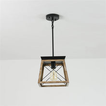 Load image into Gallery viewer, Rustic Wood Pendant Lantern
