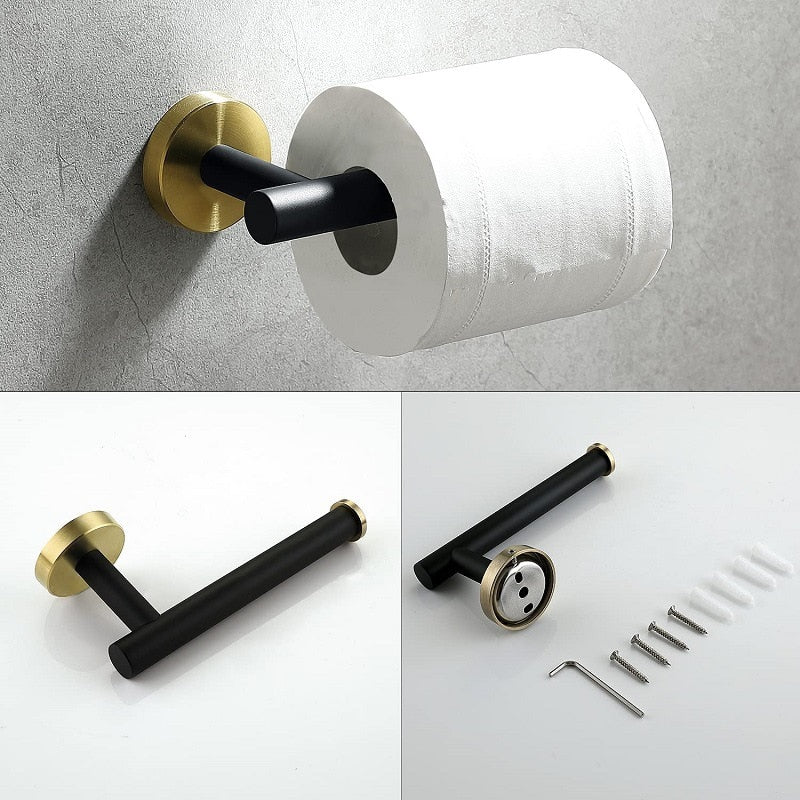 Black & Gold Bathroom Hardware Set – Focal Decor