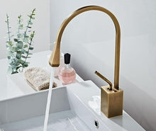 Load image into Gallery viewer, Short Bronze Modern Bathroom Faucet
