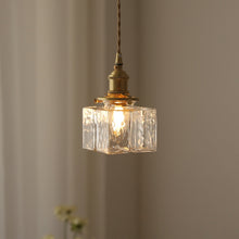 Load image into Gallery viewer, Brass and Glass Crystal Pendant Light
