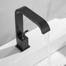 Load image into Gallery viewer, modern curved matte black bathroom faucet

