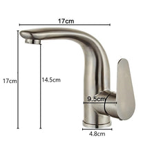 Load image into Gallery viewer, Classic Curved Bathroom Faucet Dimensions

