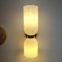 Load image into Gallery viewer, Modern glass wall sconce in white
