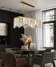 Load image into Gallery viewer, Modern Glass Crystal and Polished Copper Chandelier
