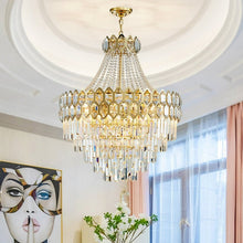 Load image into Gallery viewer, Polished gold dining room chandelier
