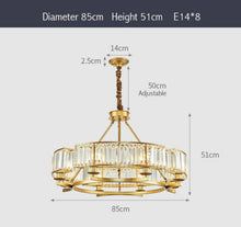 Load image into Gallery viewer, Classic Size Jaime Chandelier Dimensions
