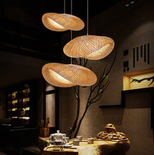 Load image into Gallery viewer, Large handwoven bamboo restaurant pendant lights

