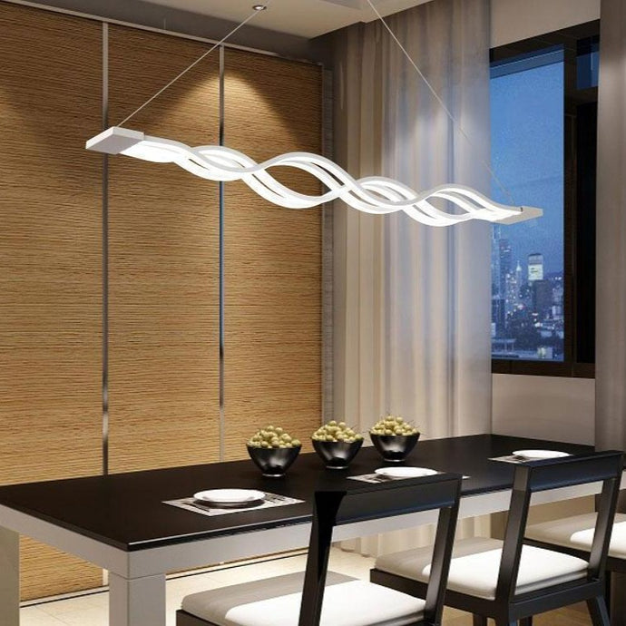 Modern curved dining room chandelier