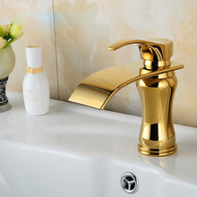 Load image into Gallery viewer, Polished gold curved vintage basin bathroom faucet
