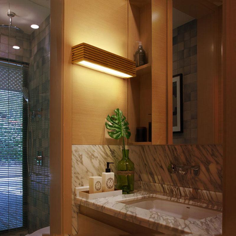 Bathroom Mirror LED Down Lighting in wooden Box Style